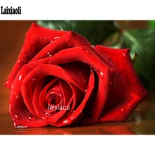 Фото на заказ мозаичная Алмазная картина полная квадратная круглая дрель цветок красная роза вышивка крестом, алмазная вышивка, алмазная картина