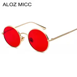 ALOZ MICC Винтаж Круглые Солнцезащитные очки Для женщин Роскошные дизайнерские горячие Для мужчин солнцезащитные очки сплава рама женские