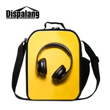 

Dispalang Food Lunch Cooler Bag Headset Print Kids Picnic Travel Storage Thermal Insulated Fashion Lunch Bags