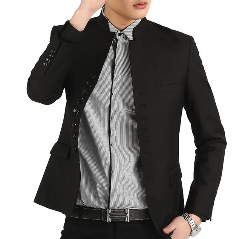 2016 Spring Retro Mens Blazer Jacket Cheap Slim Fit Mens Suits Designers Brand Clothing Stand ...