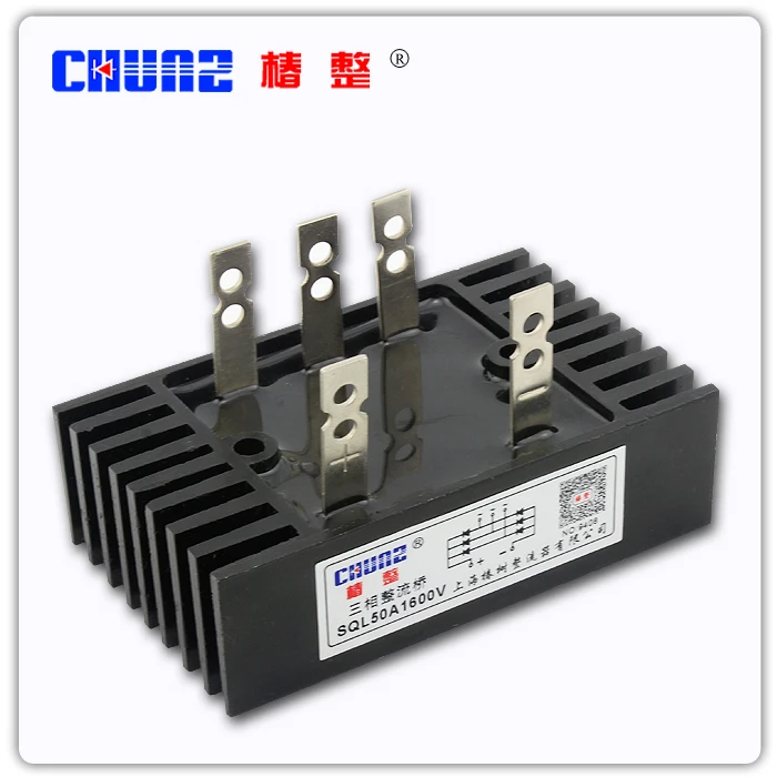 

[BELLA] SQL50A1600V three-phase bridge rectifier bridge rectifier (with high-power radiator) in - --10PCS/LOT
