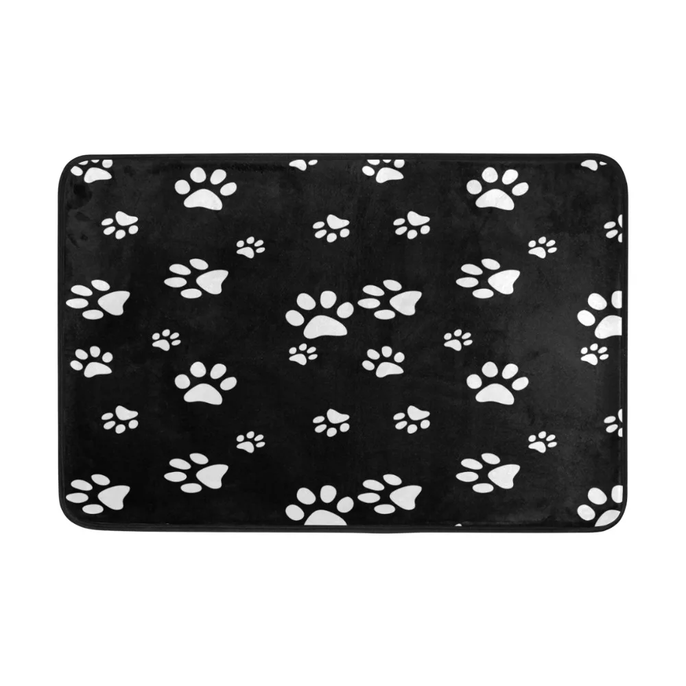 Personalized Dog Paw Prints Doormat Machine Washable Non slip Doormat Indoor Outdoor Floor Mat