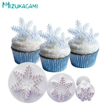 3 снежинки Весна тиснение пресс-форм формочка для печенья украшения торта пресс-форма для самостоятельного изготовления торта кухонные принадлежности для выпечки MS-00363
