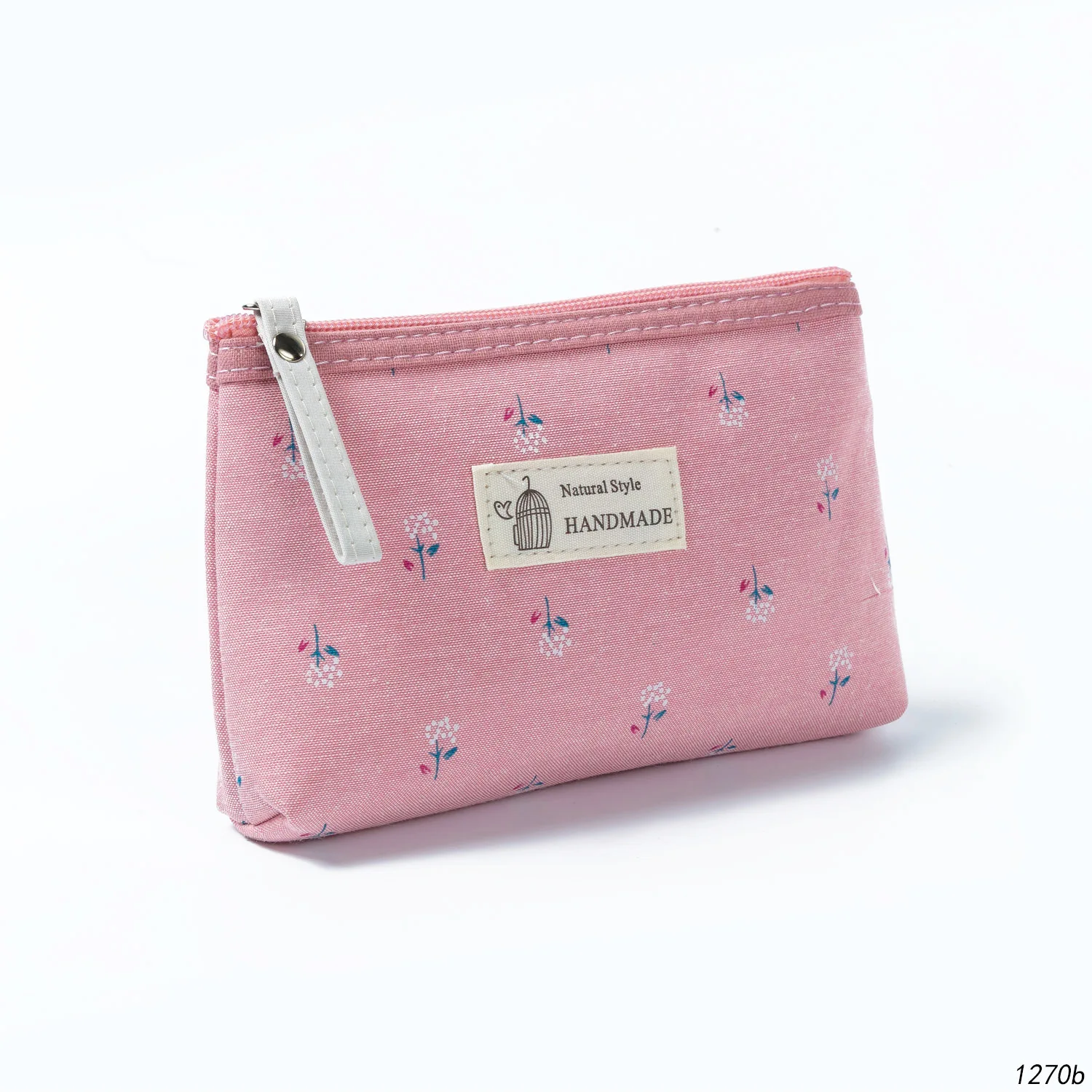 

1pcs Cute Floral Flower Pencil Case Small Canvas Purse Zip Wallet Lady Coin Case Bag Handbag Key Holder Students School Supplies
