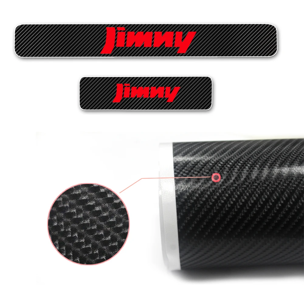 For Corsa 4D M Car Pedal Covers Door Sill Protectors Entry Guard Scuff Plate Trims Anti-Scratch Reflective Carbon Fiber Stickers Auto Accessories Exterior Styling 4Pcs Red
