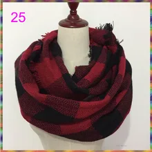 Новейший дизайн зимний акриловый тартан Петля Шарф Шаль Плед Одеяло обертывание Снуд модный женский шарф бесконечность роскошный бренд