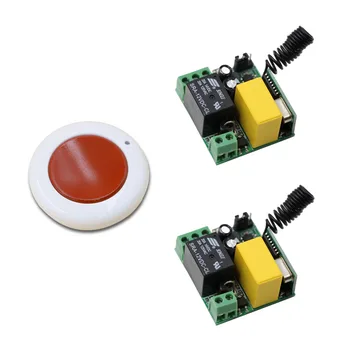 

AC 220V 1CH 10A Wireless Relay Remote Switch Wireless Power Remote Control Switch System ; 2 X Receiver + Round Transmitter