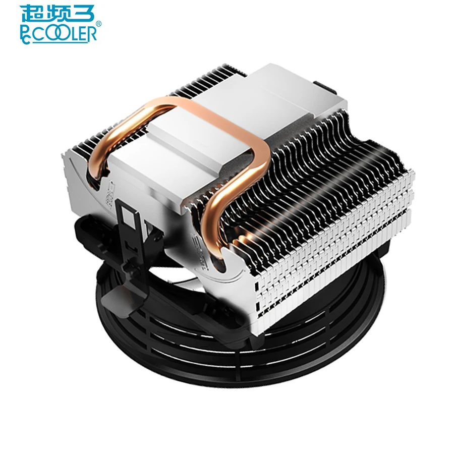 Pccooler V2 Pure Copper Heatpipes Silent 10cm 100mm Cpu Fan For AMD Intel 775 1150 1156