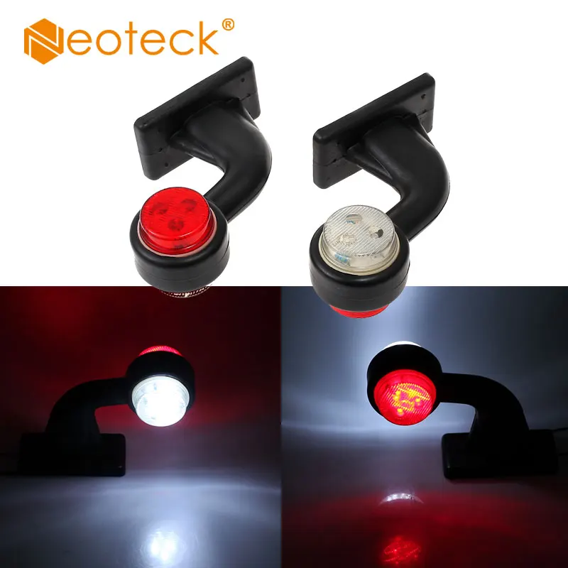 

Neoteck 2 Pcs Led Red White Side Marker Light Lamp Double Side Marker Clearance Light Lamp For Trailer Truck Caravan Lorry