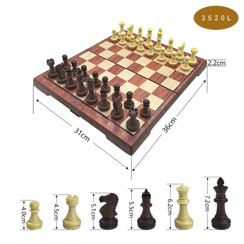 High-grade Chess Plastic Folded Board International Magnetic Chess Set Exquisite Puzzle Games Board Game Gift Yernea