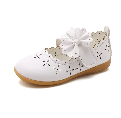 SLYXSH/ г.; обувь из искусственной кожи для маленьких девочек; белое с розовыми розами; блестящие вечерние балетки на плоской подошве; модельные туфли принцессы с бантом - Цвет: 2