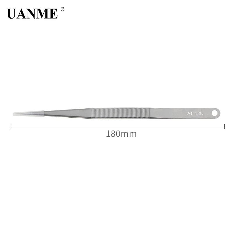 UANME AT-18K " 18 см длинный Пинцет нержавеющая сталь электронный острый кончик Прямой пинцет щипцы
