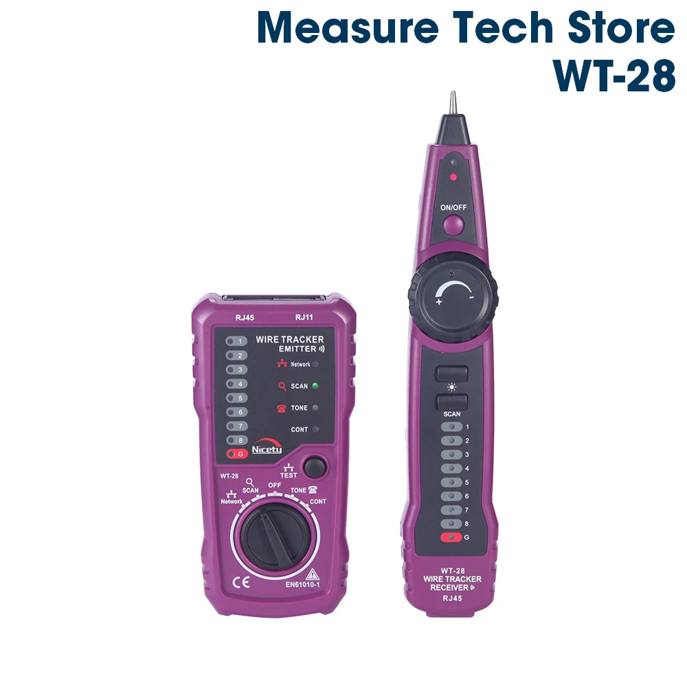 

Nicetymeter WT-28 RJ11 RJ45 Telephone Wire Professional Tracker Toner Ethernet LAN Network Cable Tester Detector Line Finder