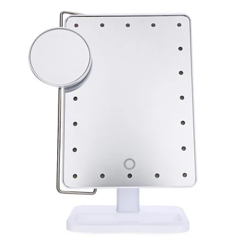 

Adjustable 20 LEDs Lighted Makeup Mirror Touch Screen Portable Magnifying Vanity Tabletop Lamp Cosmetic Mirror Make Up Tool