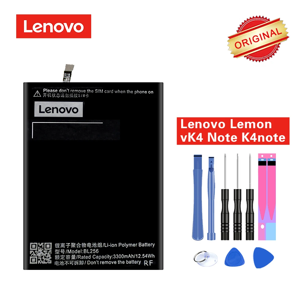 

BL256 Original Battery for Lenovo Lemon K4 Note K4note / Vibe X3 Lite K51c78 A7010 BL 256 3300mAh+Repair Tools