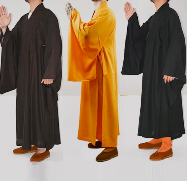 

Unisex Chinese Traditional Kung Fu Zen Buddhist Robe Shaolin Monk Robes Shaolin Monks Martial Arts Uniform Black Brown Costumes