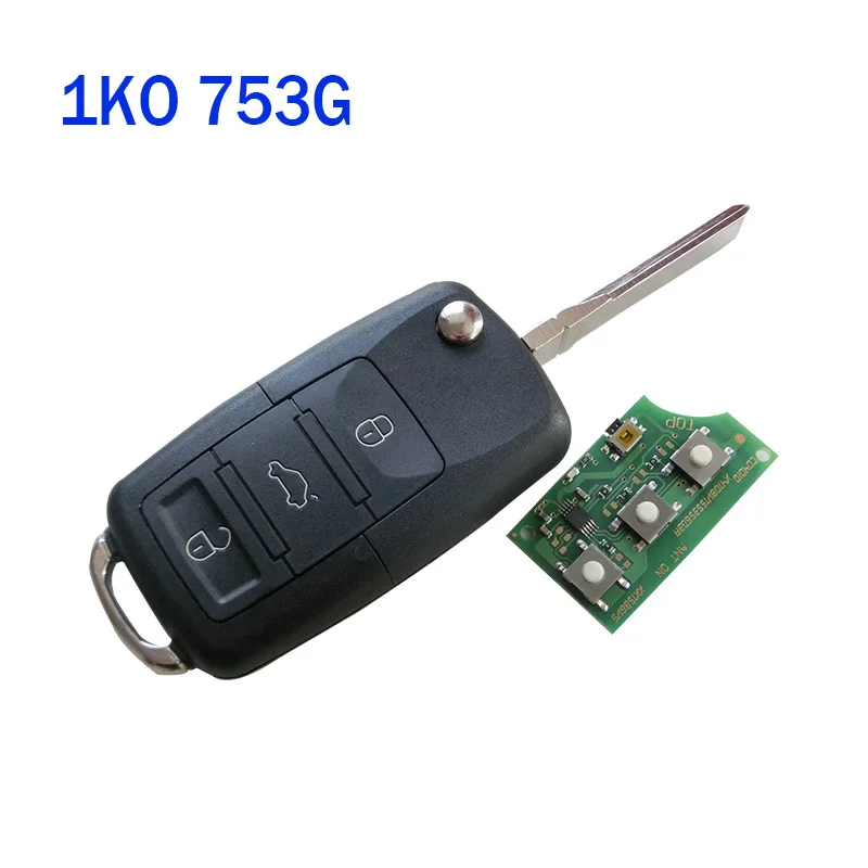 1J0 753DA/753AH 1KO 753G/753N складной откидной дистанционный ключ 433 МГц для VW Volkswagen Golf MK4 1998
