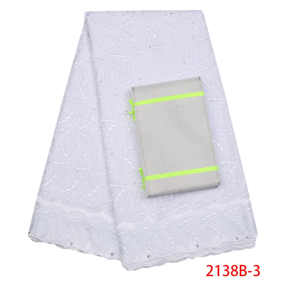 

African White Voile Lace Fabric 2018 High Quality Swiss Voile Lace In Switzerland Cotton Fabric With Aso Oke For partyAMY2138B-3