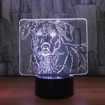 

Dog 3D Night Light Kids Toy LED 3D Touch Table Lamp 7 Color Flashing Baby Sleeping Light New Year Decorations for Home Drop Ship
