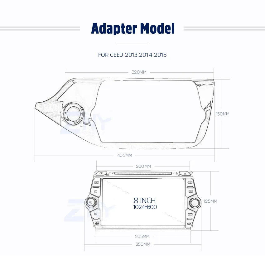 Excellent 8" HD Android 8.1 Car DVD For Kia Ceed 2013 2014 2015 2016 2017 Radio FM WiFi GPS Navigation Audio Video Free Backup Camera 1