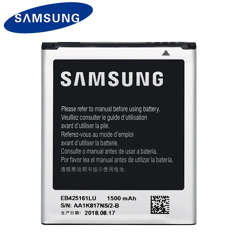 

Samsung Original Battery EB425161LU 1500mAh For Galaxy S Duos S7562 S7566 S7568 i8160 S7582 S7560 S7580 i739 T59 J1 Mini J106