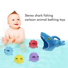 Best Selling Stereo Shark Fishing Cartoon Animals Bath Toy Pinchable Will Speak Toys For Kids zabawki do piasku A1