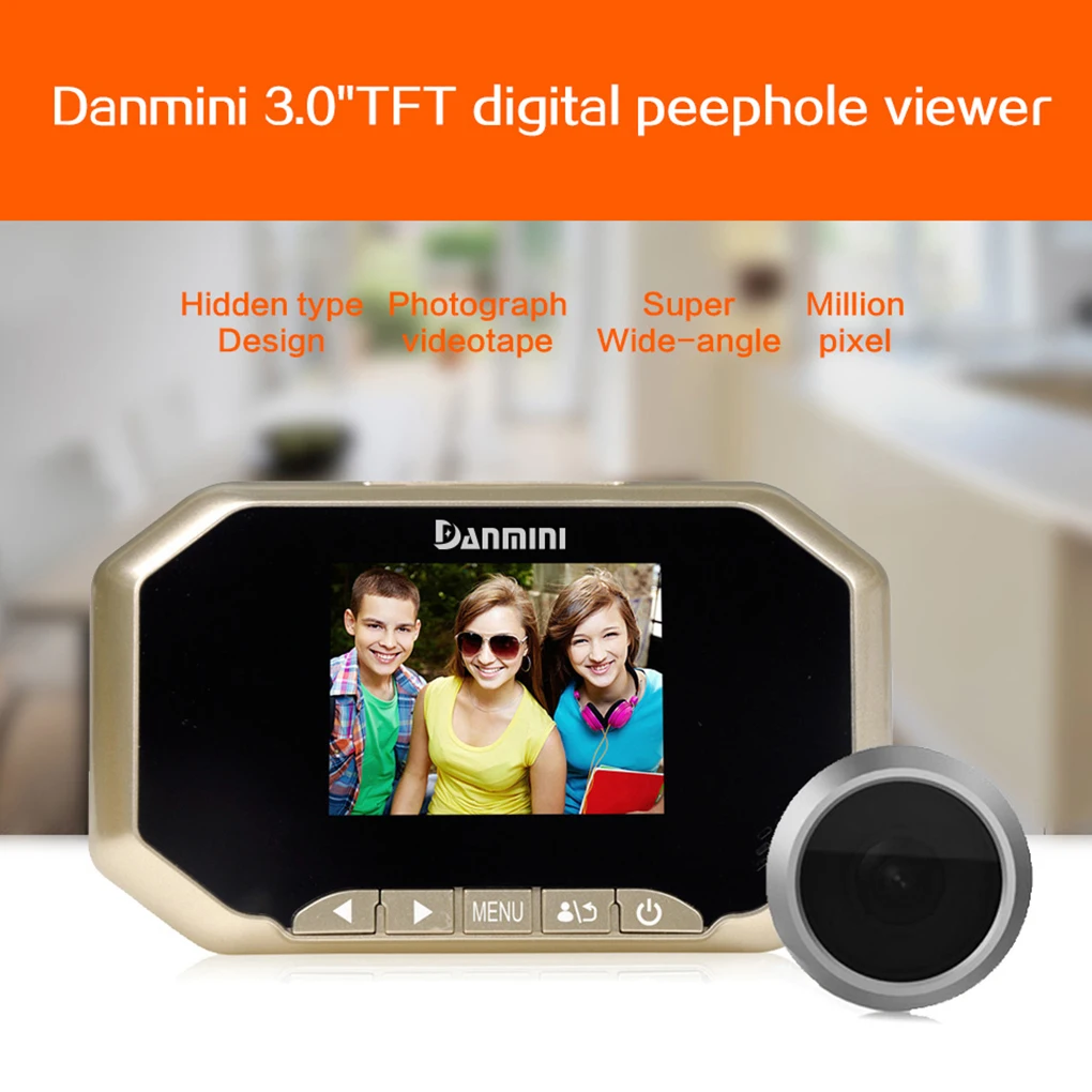 

Daminin 3 inch Color Screen 2.0 PM HD Digital Peephole Viewer 140 Degrees Doorbell Camera Door Eye For Home Security