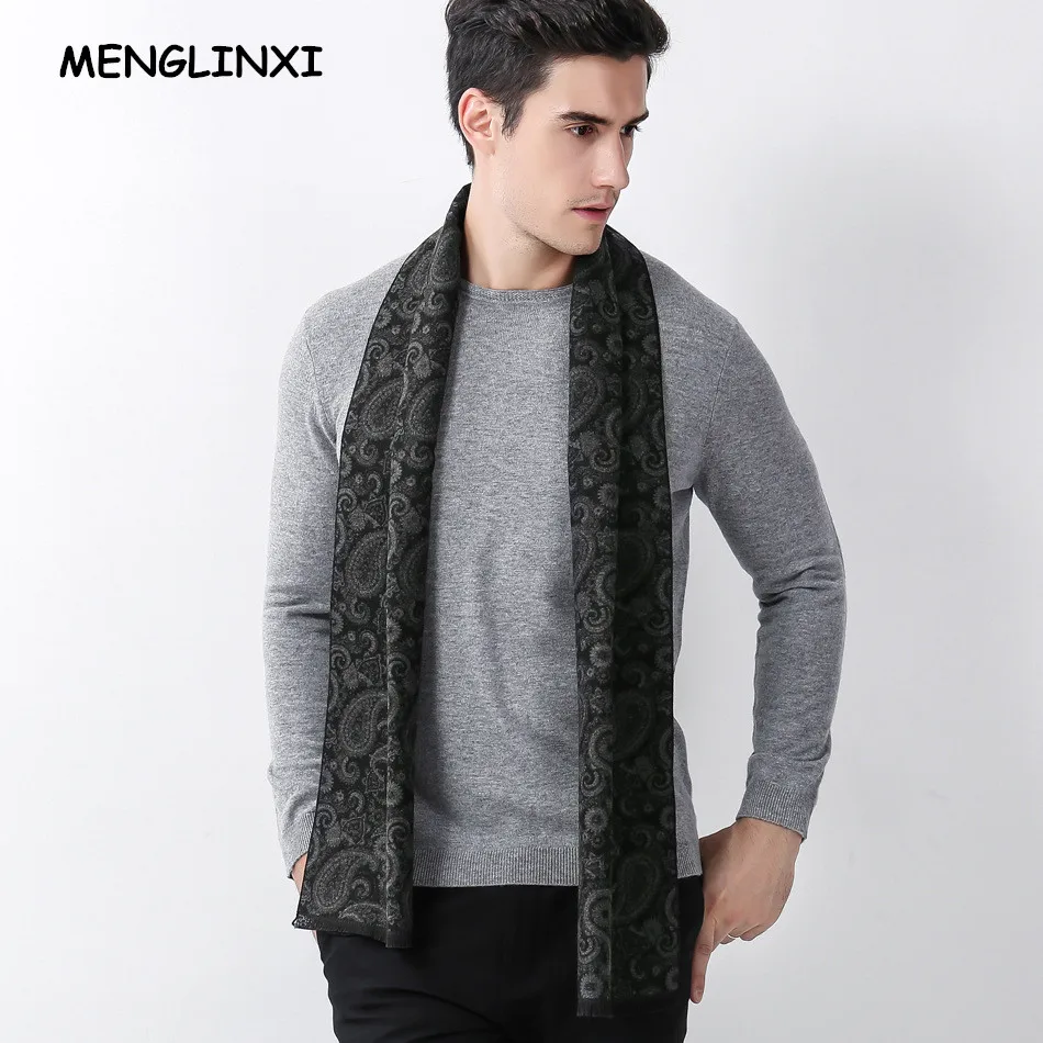 

MENGLINXI 2019 New Paisley Design Luxury Brand Scarf Men Warm Scarves Autumn Winter Fashion Cashmere Scarf Man Casual Scarf