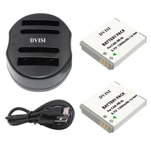 2pcs1.3Ah NB-6L NB6L Camera Battery with USB Dual Charger for CANON PowerShot SX240 SX260 HS IXY110 SD980 Digital Camera Battery