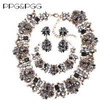 Роскошные Стразы Bijoux камни свободные модные серьги вечерние Ювелирные наборы ожерелье Браслеты Комплект сережек для женщин