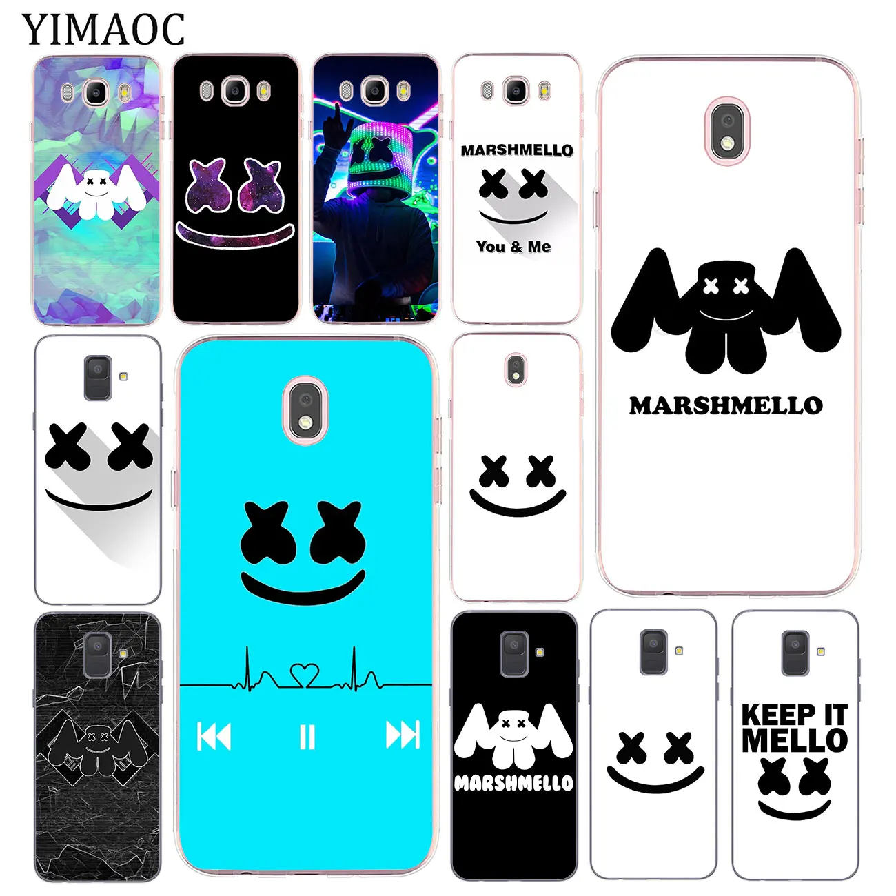 

YIMAOC Marshmello pop Soft Silicone Phone Case for Samsung Galaxy A5 J5 J6 J7 2017 EU J3 2016 A9 A8 A7 A6 Plus 2018 Cover