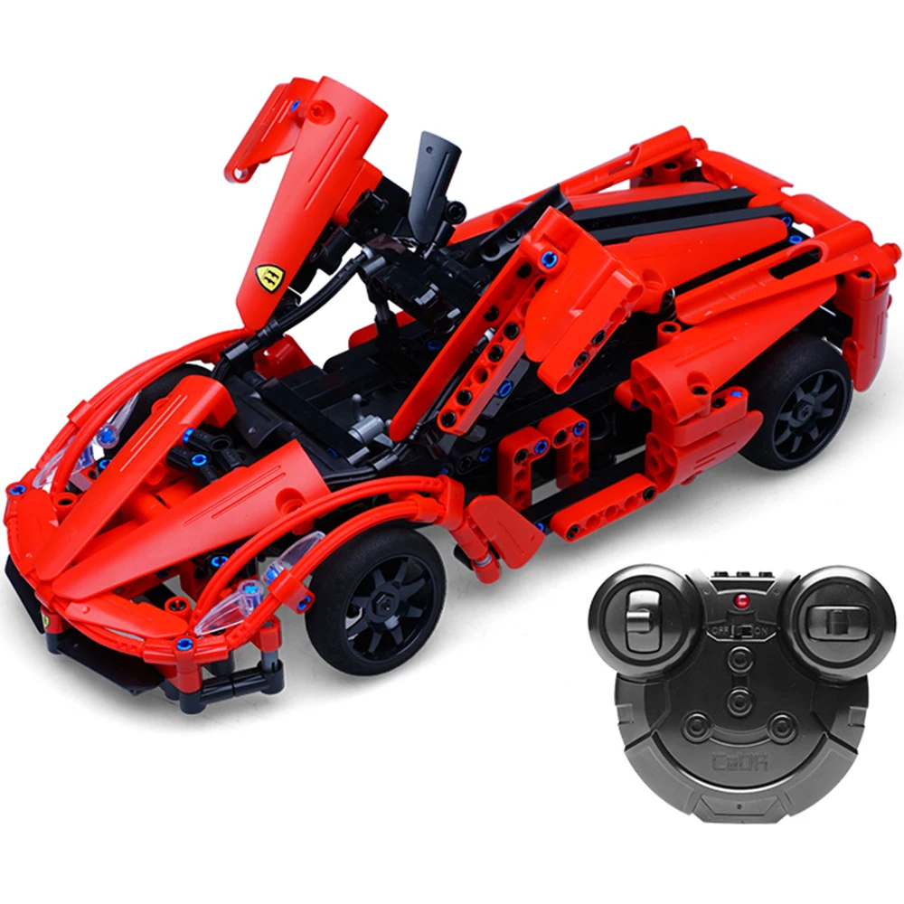 

380pcs Technic Series Racing RC Car Ferrar Model Building Blocks Bricks Sets Remote Control Cars Compatible with Toy