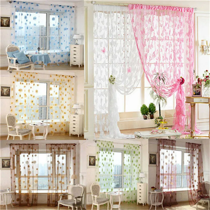 

1 Piece New Lace Net Curtain Butterfly String Room Infill Anti-mosquito Decoration Romantic Sitting Room Haning Curtain