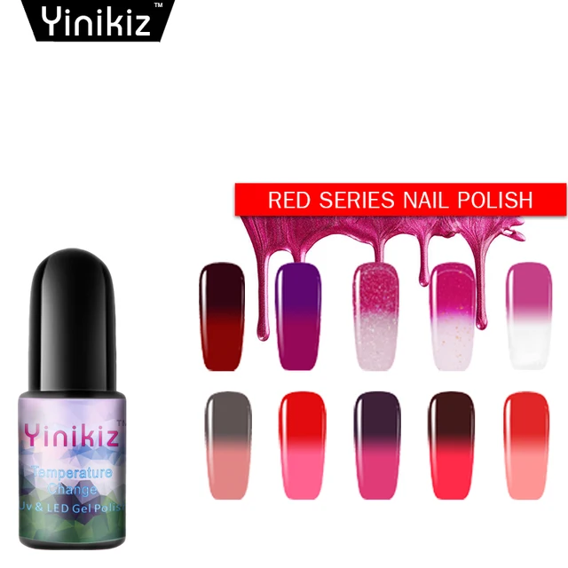 Online Yinikiz Glitter Pink Color Changing Nail Polish Yinikiz Glitter Pink Color Changing Nail Polish Mood Change Uv Led Gel Varnish Lacquer Thermo