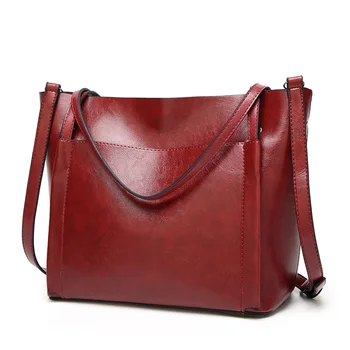 

Brand Women Pu Leather Handbags Lady Large Tote Bag Female Shoulder Bags Bolsas Femininas Sac A Main Brown Black Red Green