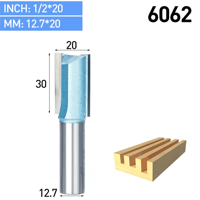 HUHAO 1 шт. промышленная Концевая фреза для деревообработки двустворчатый Концевая мельница прямой триммер бит шарпедвольфрама фреза - Длина режущей кромки: 6062