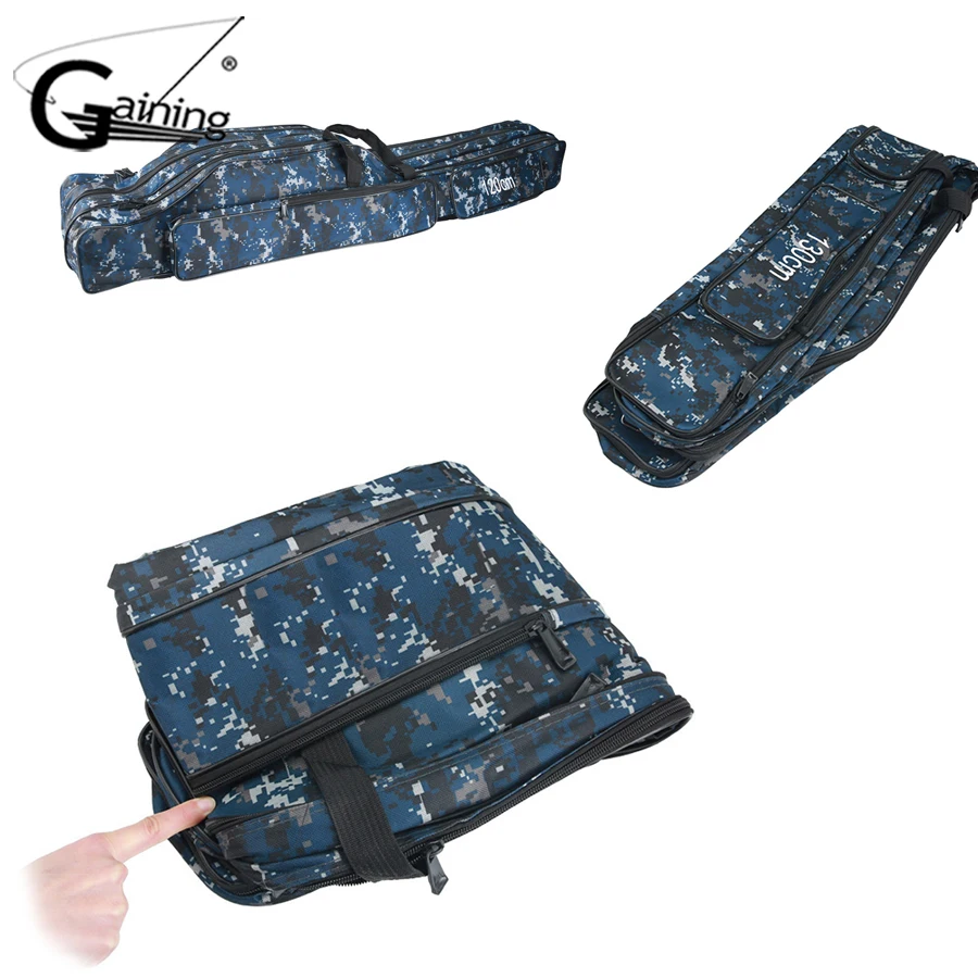 Fishing Bag Portable Foldable Fishing Rod Carrier Fish Pole Tools Storage Bag Case 4