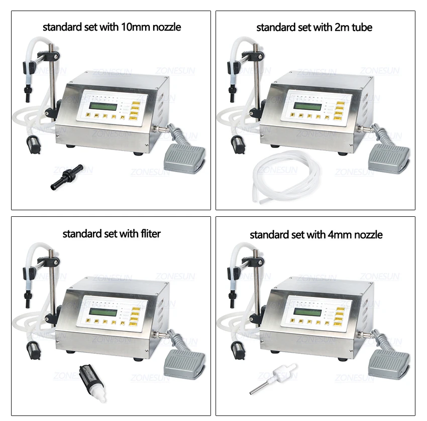 ZONESUN машина для наполнения жидкостей с цифровым управлением на английской панели управления GFK-160 наполнитель 5-3500 мл