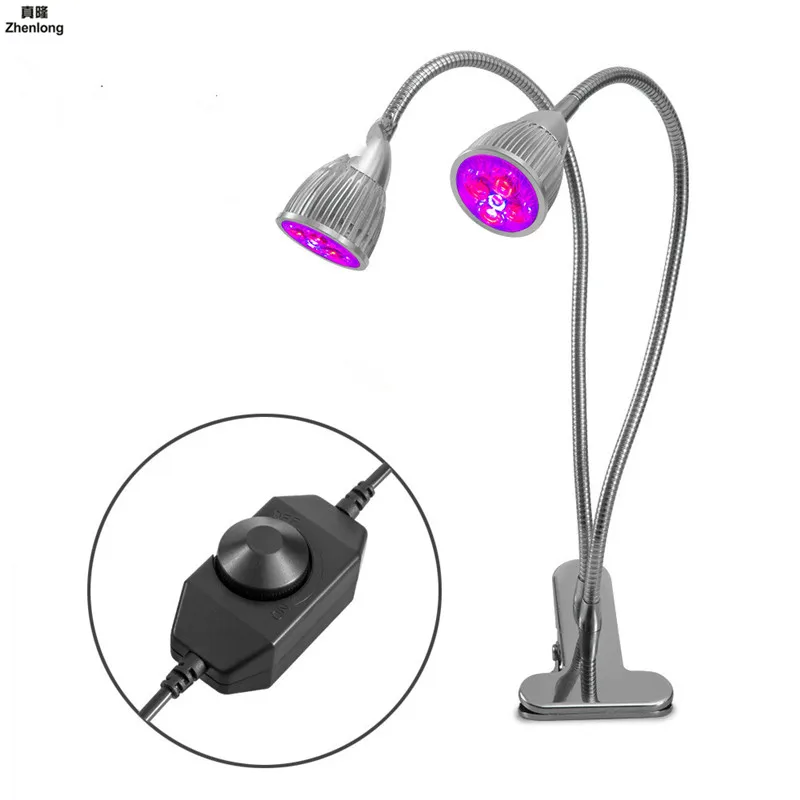 

Led Plant Grow Light Hydroponic Lighting with Clip 10w Plant Lamps Flower Hydroponics System Indoor Greenhouse Stepless Dimming