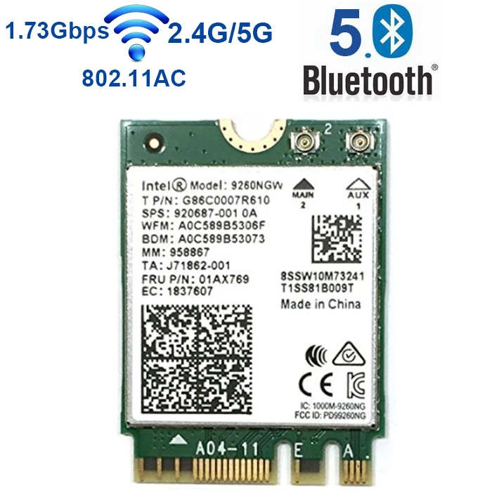 Dual Brand AC Wireless-AC сетевая карта 9260NGW NGFF M2 2 4 ГГц/5 ГГц Bluetooth 5 0 + 1 73 Φ | Компьютеры и офис