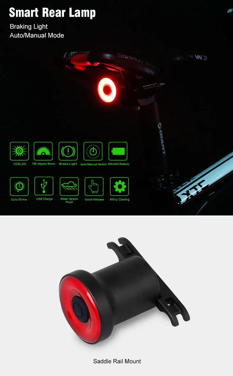 Perfect XLITE100 Bike Rear Light Bicycle Flashlight Auto Start/Stop Brake Sensing IPx6 Waterproof LED Charging Cycling Taillight 0 Perfect XLITE100 Bike Rear Light Bicycle Flashlight Auto Start/Stop Brake Sensing IPx6 Waterproof LED Charging Cycling Taillight 0