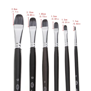 

6Pcs Wolf hair Art Painting Brushes Oil Acrylic Watercolor Drawing Craft DIY Kid Paint Brushes Tool Kit