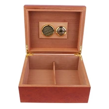 Портативный испанский кедровый дорожный увлажнитель для сигар с увлажнителем и гигрометром коричневый#5