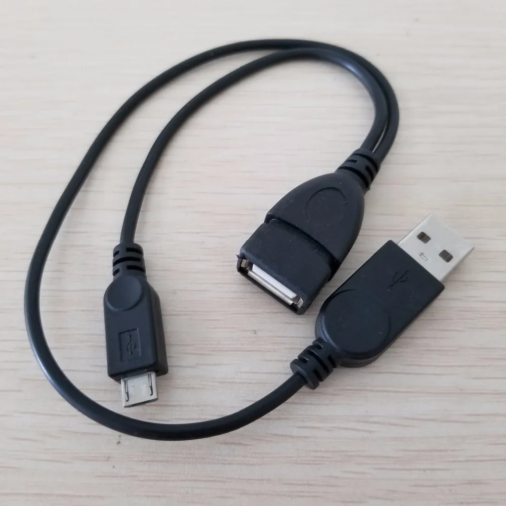 

USB Type A Female to USB Type A Male & Micro USB Male Splitter OTG Data Extension Cable 30+20cm