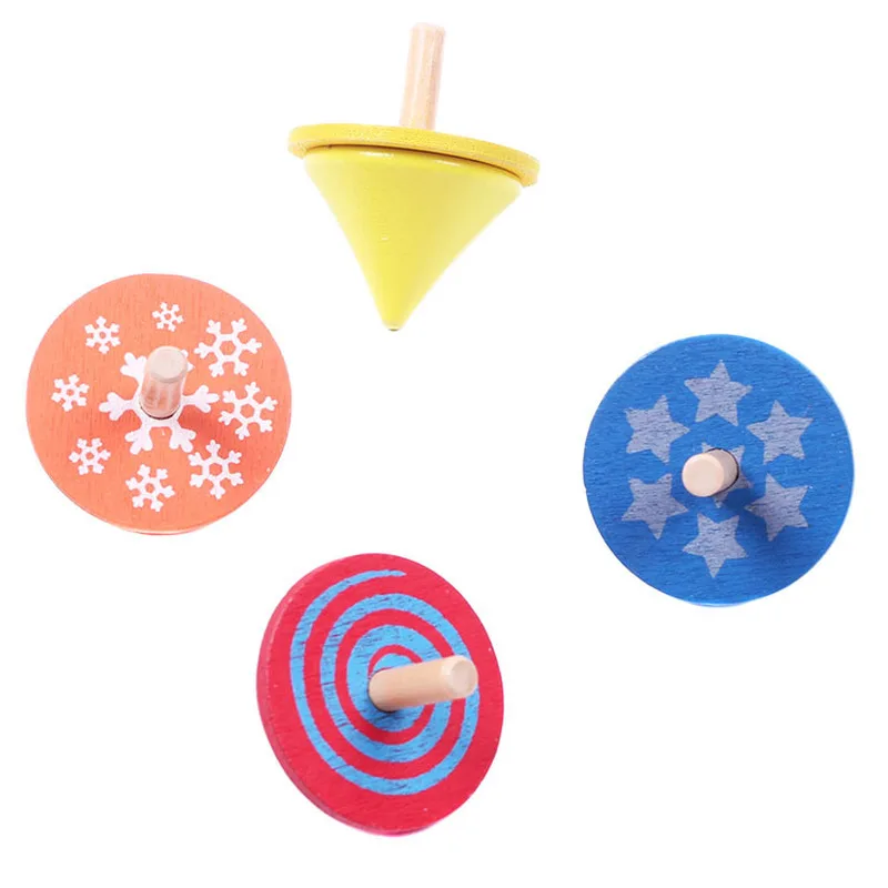 New Baby Educational Toy 4 Pcs Cartoon Colored Wooden Spinning Top Toy Wood Gyro Classic Learning Educational Toys for Kids New Baby Educational Toy 4 Pcs Cartoon Colored Wooden Spinning Top Toy Wood Gyro Classic Learning Educational Toys for Kids