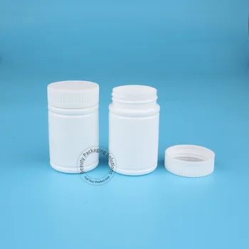 

100pcs/Lot Wholesale 80ml Empty Plastic Refillable Bottle White Cap 80g Solid Pot Sample Jar Portable Capsule Vial High Quality