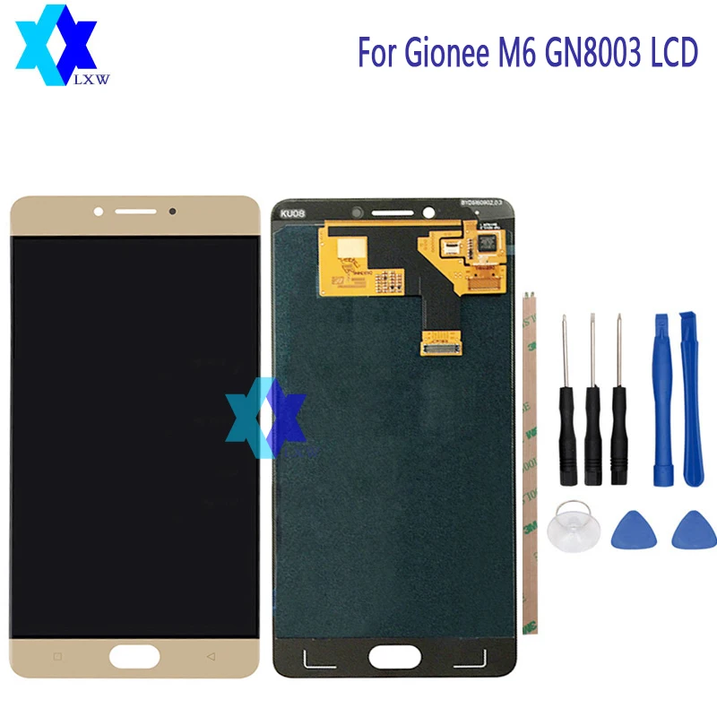 

For Gionee M6 GN8003 LCD Display+Touch Screen Panel Digital Replacement Parts Assembly+Tools+Adhesive 5.5 inch 1920x1080P