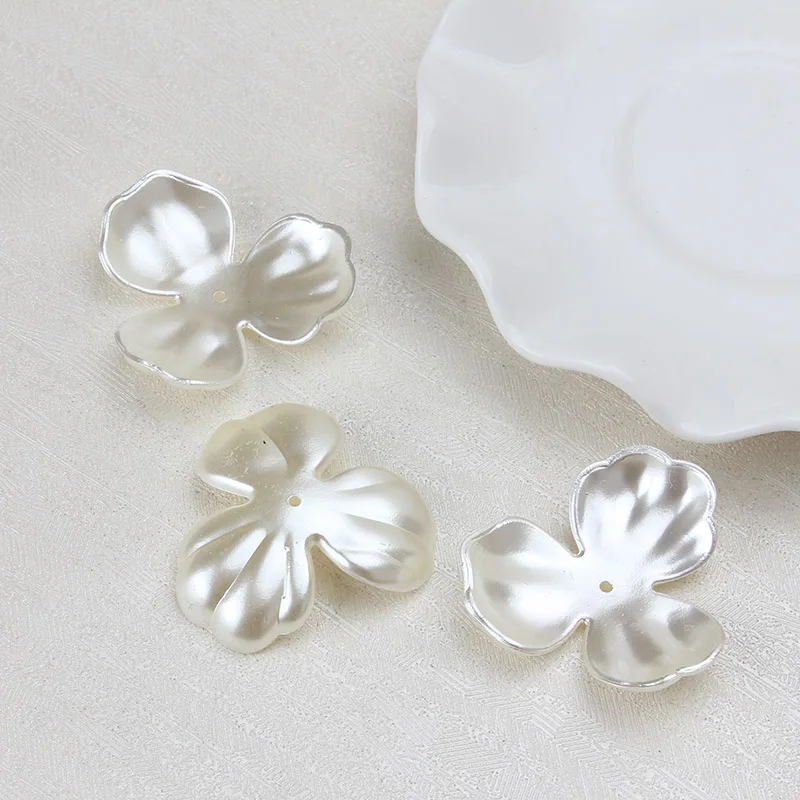 

10pcs/lot 40*42mm Resin ABS Imitation Pearls Flower Designed Flat Back Cabochon Pearls For DIY Decoration Jewelry Accessories
