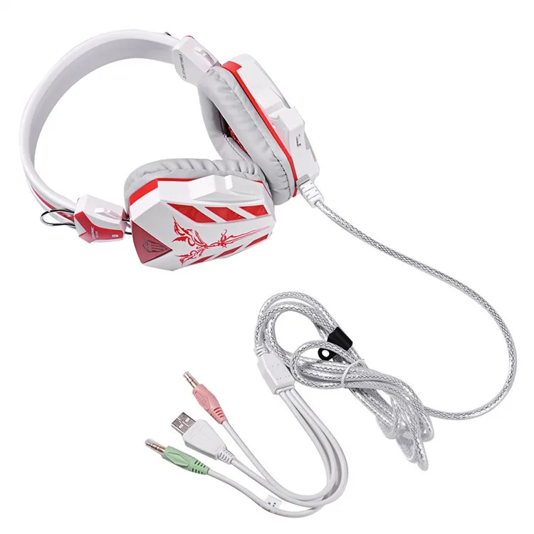 Cosonic CD-618 40mm Driver Unit Two-channel Stereo Gaming Headset Headphones with Volumn Control Mic LED Light for PC Computer (4)