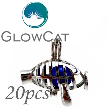 

GLOWCAT 20x KK688 Creative Fish Beads Cage Jewelry Making Essential Oil Diffuser Pearl Cage Locket Pendant NO Oyster